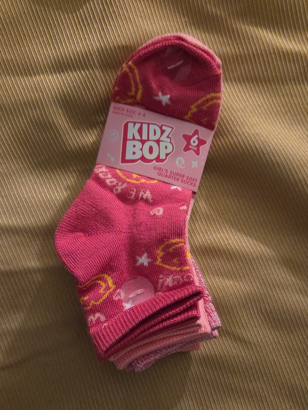 Kidz Bop Girls' Pink Quarter Socks - 6 Pack